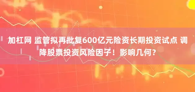 加杠网 监管拟再批复600亿元险资长期投资试点 调降股票投资风险因子！影响几何？